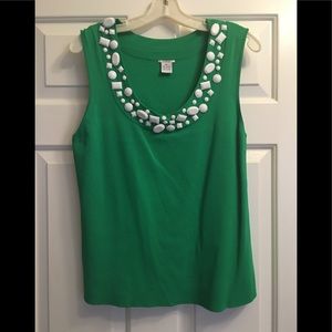 Evelyn Sweater Top w/ White Jewels. SZ. XL